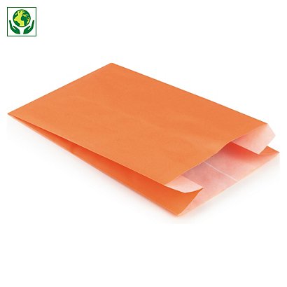 Pomarańczowa torebka papierowa na prezent 240x390x75 mm - 1
