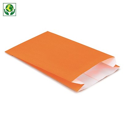 Pomarańczowa torebka papierowa na prezent 310x470x80 mm - 1