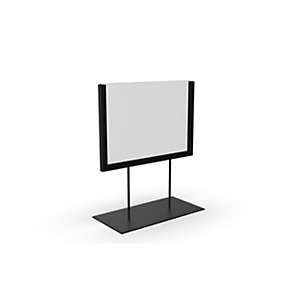 Portacartelli orizzontale da banco, Formato A5, Struttura Verniciata, Nero opaco (confezione 2 pezzi) Portacartelli orizzontale da banco, Formato A5, Struttura Verniciata, Nero opaco (confezione 2 pezzi)