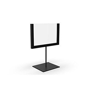 Portacartelli orizzontale da banco, Formato A6, Struttura Verniciata, Nero opaco (confezione 2 pezzi) Portacartelli orizzontale da banco, Formato A6, Struttura Verniciata, Nero opaco (confezione 2 pezzi)