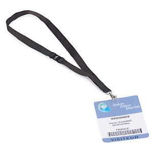 Porte-badge + enrouleur plastique avec pince métal