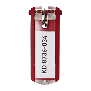 Porte-clés Durable rouges, lot de 6 Porte-clés Durable rouges, lot de 6