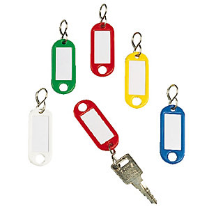 Porte-clés étiquette coloris panachés, lot de 100