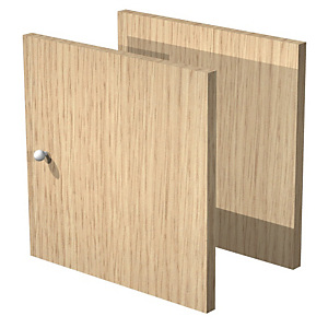 Portes pour bibliothèque multicases, lot de 2 - Chêne
