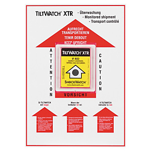 Positionierungsetikett für Tiltwatch Kippindikator Positionierungsetikett für Tiltwatch Kippindikator