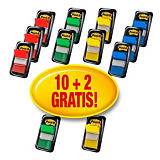 Post-it® 10 packs de 50 marcapáginas medianos de 25,4 x 43,2 mm en colores variados + 2 packs gratuitos de 50 con dispensadores Post-it® 10 packs de 50 marcapáginas medianos de 25,4 x 43,2 mm en colores variados + 2 packs gratuitos de 50 con dispensadores