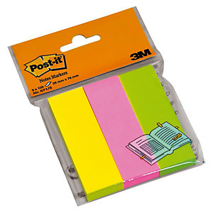 POST-IT 2 sets Notemarkers medium 25 x 76 mm neonkleuren 3 x 100 verpakking 671-3