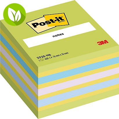 Post-it® 2028-NB Notas Adhesivas Cubo 76 x 76 mm, Colores Surtidos Neón, 450 hojas - 1