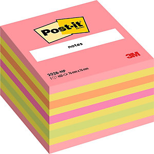 Post-it® 2028-NP Notas Adhesivas Cubo 76 x 76 mm, Colores Surtidos, 450 hojas