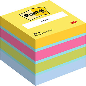 Post-it® 2051-U Notas Adhesivas Cubo 51 x 51 mm, Colores Surtidos, 400 hojas