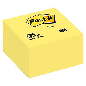 Post-it® 636-B Notas Adhesivas Cubo 76 x 76 mm, Amarillo, 450 hojas