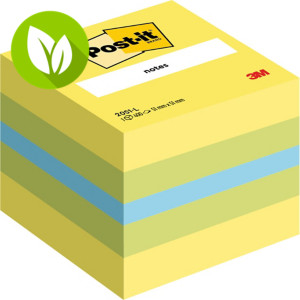 Post-it® 654-RB Notas Adhesivas Cubo 51 x 51 mm, Colores Surtidos, 400 hojas
