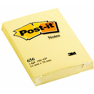 Post-it® 656 Canary Yellow™ Notas Adhesivas Bloques 51 x 76 mm, amarillo canario, 100 hojas