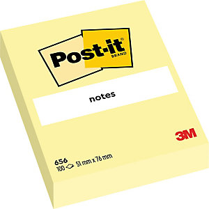 Post-it® 656 Canary Yellow™ Notas Adhesivas Bloques 51 x 76 mm, amarillo canario, 100 hojas