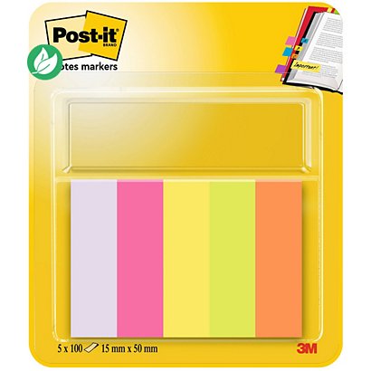 Post-it Autocollants petite taille 15 x 50 mm assorties fluo couleurs 5 x  100 paquet 670-5 - Post-It® Marque-Pagefavorable à acheter dans notre  magasin