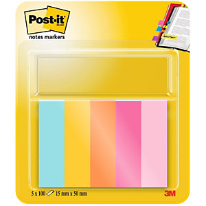 Post-it® Banderitas marcapáginas, colección Beachside, 12,7 x 44,4 mm, colores surtidoss, paquete de 250