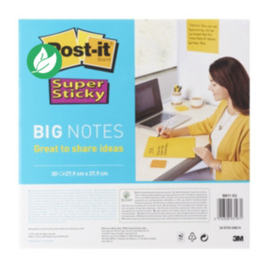 Post-it Big Notes Super Sticky, BN11-EU, 30 feuilles, jaune fluo, 27,9 x 27,9 cm