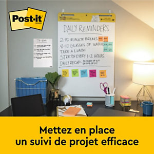 Post-it Bloc-notes chevalet, Super Sticky, 30 feuilles, blanc, 635 mm x 762 mm