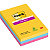 Post-it Bloc de notes Super Sticky lignées 101 x 152 mm couleurs ultra assorties - lot de 3 blocs de 90 feuilles - 1