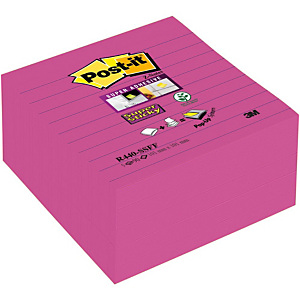 Post-it® Blocco di foglietti Super Sticky a righe per dispenser, 101 x 101 mm, Rosa brillante, 90 foglietti (confezione 5 pezzi) Post-it® Blocco di foglietti Super Sticky a righe per dispenser, 101 x 101 mm, Rosa brillante, 90 foglietti (confezione 5 pezzi)