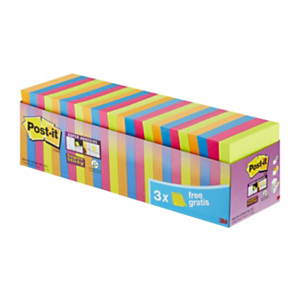 Post-it Blocs 90 Feuilles Notes Repositionnables Super Sticky Carré Assortis Vifs, 76 x 76 mm - Pack de 24 Post-it Blocs 90 Feuilles Notes Repositionnables Super Sticky Carré Assortis Vifs, 76 x 76 mm - Pack de 24