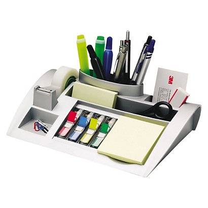 Post-it® C50 Organizador de escritorio con Cinta transparente Magic™ 19 mm x 33 m y Marcapáginas pequeño colores variados y Notas adhesivas Canary Yellow™ - 1