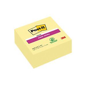 Post-it® Cubo di foglietti Super Sticky, 76 x 76 mm, 270 fogli, Giallo Canary™