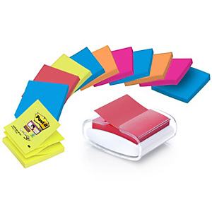 Post-it® Dispenser da scrivania Pro Bianco con foglietti Super Sticky Z-Notes, 76 x 76 mm, Colori assortiti Collezioni Bangkok e Bora Bora, 100 foglietti, confezione da 12 pezzi Post-it® Dispenser da scrivania Pro Bianco con foglietti Super Sticky Z-Notes, 76 x 76 mm, Colori assortiti Collezioni Bangkok e Bora Bora, 100 foglietti, confezione da 12 pezzi