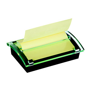 Post-it® Dispenser Millennium per foglietti riposizionabili Z-Notes Nero + 1  cubo 76 x 127 mm, Blocchetti da 100 foglietti, Giallo Canary