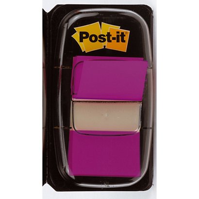 Post-it Distributeur de 50 marque-pages Post it L. 25 mm - Coloris : violet - 1