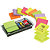 POST-IT Distributeur noir Millenium Combi Desk avec Z-Notes 76 x 76 mm Rainbow Néon 12 x 100 feuilles et marque-pages de taille moyenne rouge DS100-VP - 1