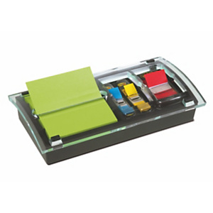 Post-it Distributeur noir Millenium CombiDesk avec Z-Notes 76 x 76 mm Rainbow Néon 12 x 100 feuilles et marque-pages de taille moyenne rouge DS100-VP Post-it Distributeur noir Millenium CombiDesk avec Z-Notes 76 x 76 mm Rainbow Néon 12 x 100 feuilles et marque-pages de taille moyenne rouge DS100-VP