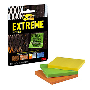 Post-it® Extreme Notas Adhesivas Bloques 76 x 76 mm, colores surtidos, 45 hojas Post-it® Extreme Notas Adhesivas Bloques 76 x 76 mm, colores surtidos, 45 hojas