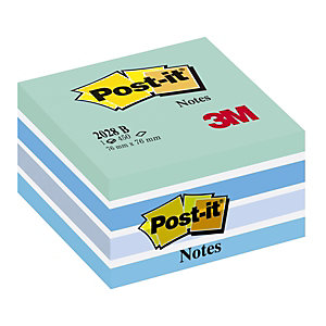 Post-it® Foglietti riposizionabili, 76 x 76 mm, Blocchetti 450 foglietti, Blu Pastello