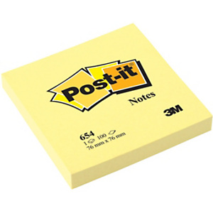 Post-it® Foglietti riposizionabili, 76 x 76 mm, Blochetti da 100 foglietti, Giallo Canary Post-it® Foglietti riposizionabili, 76 x 76 mm, Blochetti da 100 foglietti, Giallo Canary