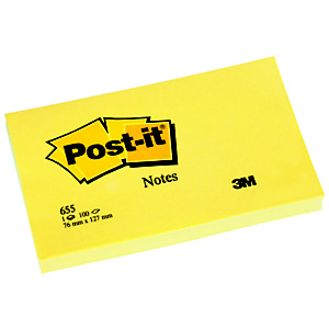 Post-it® Foglietti riposizionabili, Blocchi 76 x 127 mm, Giallo Canary, 100 foglietti (confezione 12 pezzi) Post-it® Foglietti riposizionabili, Blocchi 76 x 127 mm, Giallo Canary, 100 foglietti (confezione 12 pezzi)