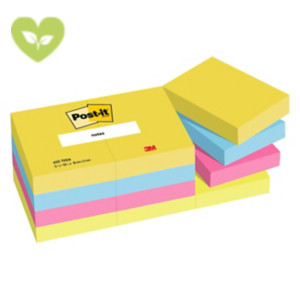 Post-it® Foglietti riposizionabili, Collezione Energetic, 38 x 51 mm, Blocchetti da 100 fogli, Colori giallo lime, blu paradiso, rosa power, verde acido (confezione 12 blocchetti) Post-it® Foglietti riposizionabili, Collezione Energetic, 38 x 51 mm, Blocchetti da 100 fogli, Colori giallo lime, blu paradiso, rosa power, verde acido (confezione 12 blocchetti)