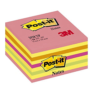 Post-it® Foglietti riposizionabili, Cubo 76 x 76 mm, Rosa Neon, 450 foglietti