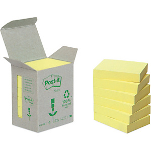 Post-it® Foglietti riposizionabili in carta riciclata, 38 x 51 mm, Blocchetti da 100 foglietti, Giallo Pastello (confezione 6 pezzi) Post-it® Foglietti riposizionabili in carta riciclata, 38 x 51 mm, Blocchetti da 100 foglietti, Giallo Pastello (confezione 6 pezzi)