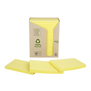 Post-it® Foglietti riposizionabili in carta riciclata al 100%, 76 x 127 mm, Blocchetti da 100 fogli, Giallo Canary™ (confezione 16 blocchetti) Post-it® Foglietti riposizionabili in carta riciclata al 100%, 76 x 127 mm, Blocchetti da 100 fogli, Giallo Canary™ (confezione 16 blocchetti)