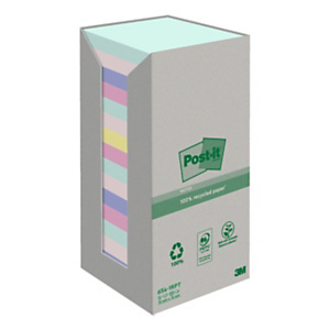 Post-it® Foglietti riposizionabili in carta riciclata al 100%, 76 x 76 mm, Blocchetti da 100 fogli, Colore Natural (confezione 16 pezzi) Post-it® Foglietti riposizionabili in carta riciclata al 100%, 76 x 76 mm, Blocchetti da 100 fogli, Colore Natural (confezione 16 pezzi)