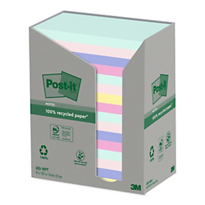 Post-it® Foglietti riposizionabili in carta riciclata al 100%, Collezione Nature, 76 x 127 mm, Blocchetti da 100 fogli, Colori verde menta, rosa sale, blu pietra di luna, rosa fenicottero, Giallo Canary™ (confezione 16 blocchetti) Post-it® Foglietti riposizionabili in carta riciclata al 100%, Collezione Nature, 76 x 127 mm, Blocchetti da 100 fogli, Colori verde menta, rosa sale, blu pietra di luna, rosa fenicottero, Giallo Canary™ (confezione 16 blocchetti)
