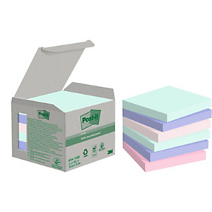 Post-it® Foglietti riposizionabili in carta riciclata al 100%, Collezione Nature, 76 x 76 mm, Blocchetti da 100 fogli, Colori verde menta, blu pietra di luna, rosa fenicottero, rosa sale (confezione 6 blocchetti) Post-it® Foglietti riposizionabili in carta riciclata al 100%, Collezione Nature, 76 x 76 mm, Blocchetti da 100 fogli, Colori verde menta, blu pietra di luna, rosa fenicottero, rosa sale (confezione 6 blocchetti)
