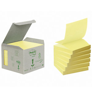 Post-it® Foglietti riposizionabili Z-Notes, 76 x 76 mm, Blocchetti da 100 foglietti, Giallo Canary (confezione 6 pezzi)
