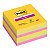 Post-it® Foglietti Super Sticky, Collezione Carnival, A righe, 101 x 101 mm, Blocchetti da 90 fogli, Colori giallo sole, rosa power, blu paradiso (confezione 6 blocchetti) - 1