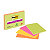 Post-it® Foglietti Super Sticky, Grandi formati, 101 x 152 mm, Blocchetti da 45 fogli, Colori assortiti, verde lime, rosa tropicale, giallo sole, arancio acceso (confezione 4 blocchetti) - 1