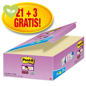Post-it® Foglietti Super Sticky, Value Pack, 47,6 x 47,6 mm, Blocchetti da 90 fogli, Giallo Canary™ (confezione 21 blocchetti + 3 in omaggio) Post-it® Foglietti Super Sticky, Value Pack, 47,6 x 47,6 mm, Blocchetti da 90 fogli, Giallo Canary™ (confezione 21 blocchetti + 3 in omaggio)