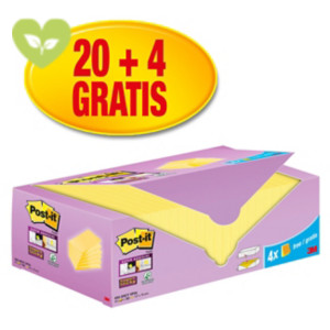 Post-it® Foglietti Super Sticky, Value Pack, 76 x 127 mm, Blocchetti da 90 fogli, Giallo Canary™ (confezione 20 blocchetti + 4 in omaggio) Post-it® Foglietti Super Sticky, Value Pack, 76 x 127 mm, Blocchetti da 90 fogli, Giallo Canary™ (confezione 20 blocchetti + 4 in omaggio)