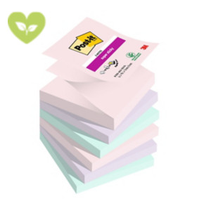 Post-it® Foglietti Super Sticky Z-Notes, Collezione Soulful, 76 x 76 mm, Blocchetti da 90 fogli, Colori rosa sale, lavanda, verde menta (confezione 6 blocchetti) Post-it® Foglietti Super Sticky Z-Notes, Collezione Soulful, 76 x 76 mm, Blocchetti da 90 fogli, Colori rosa sale, lavanda, verde menta (confezione 6 blocchetti)