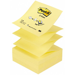 Post-it® Foglietti Z-Notes per dispenser, 76 x 76 mm, Blocchetti da 100 foglietti, Giallo Canary (confezione 12 pezzi)